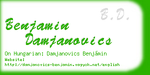 benjamin damjanovics business card